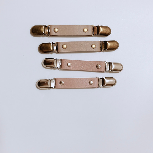 【PUレザー】ブランケットクリップ ダブルクリップタイプ ベビーカーなどにつけて落下防止に♡ 3枚目の画像
