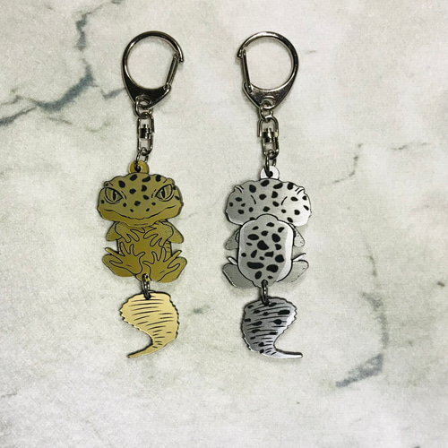 レオパ ヒョウモントカゲモドキ ぶらぶらキーホルダー アクセサリー