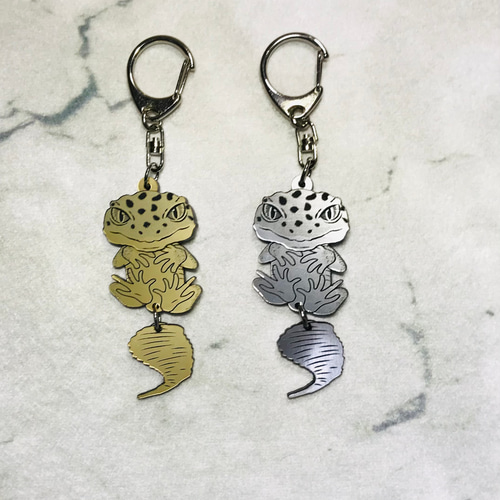 レオパ ヒョウモントカゲモドキ ぶらぶらキーホルダー アクセサリー