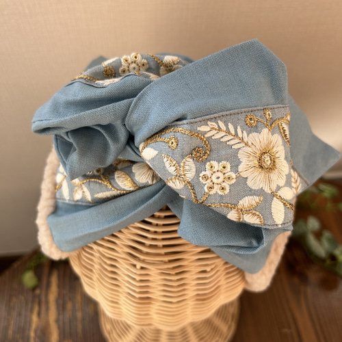 ひとみん❤️コーデュロイヘアバンドターバン親子お揃いハンドメイド