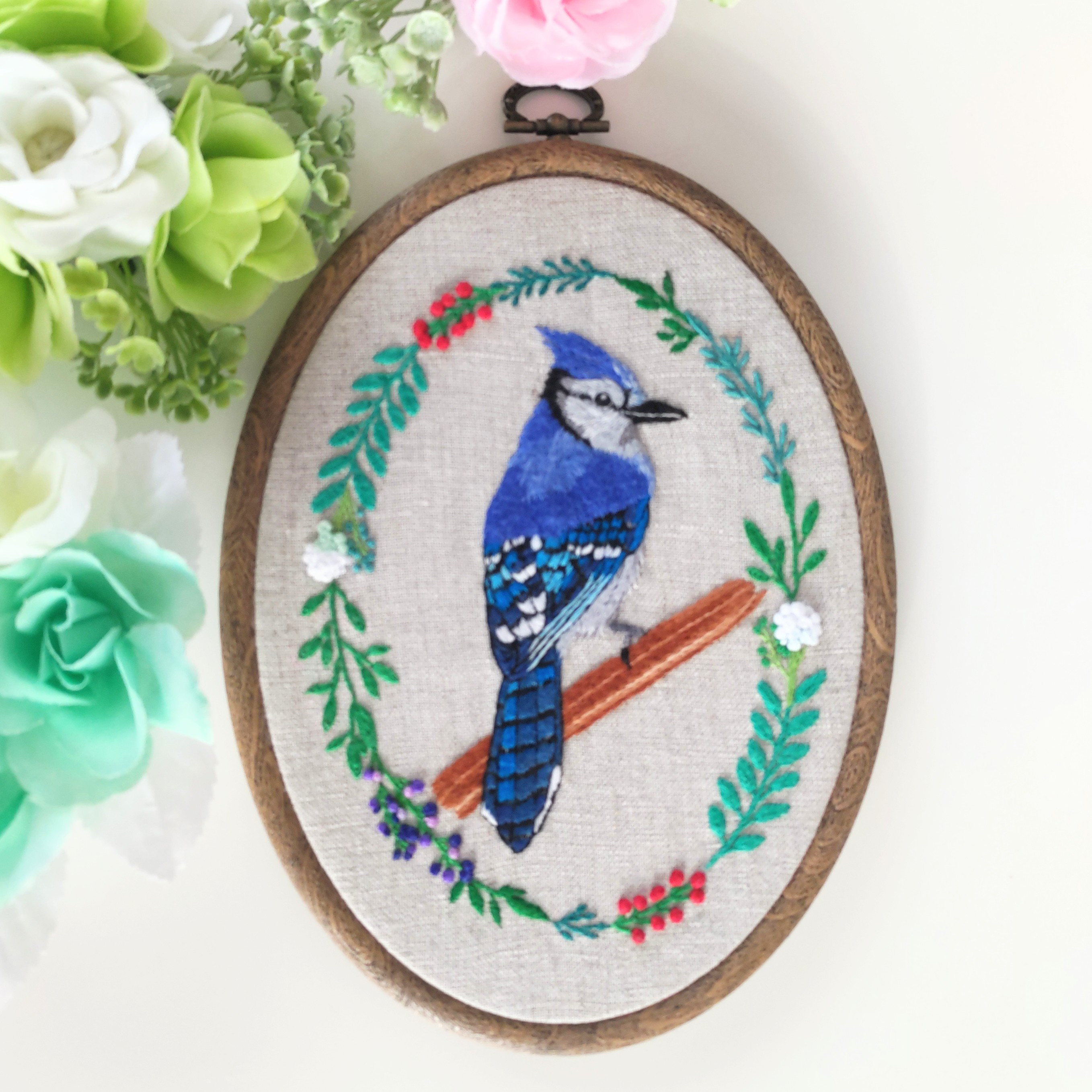刺繍フレーム 『Blue Jay』