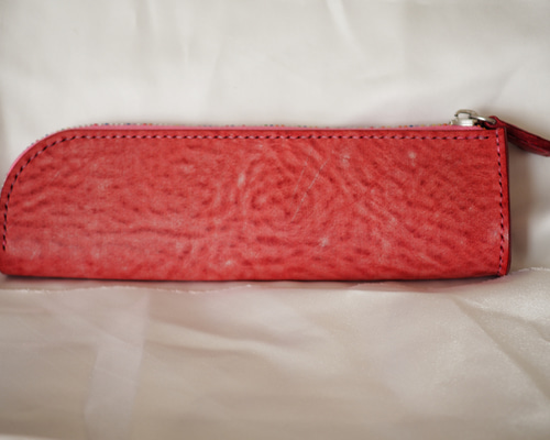 イタリアンレザーカップポーチ (ラズベリー)革小物 ハンドメイド イタリアンレザーカップポーチ (ラズベリー)革小物 ハンドメイド