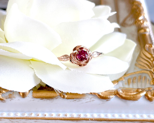 ガーネットと薔薇のシルバーリング M0020032_600x600_crop_center.
