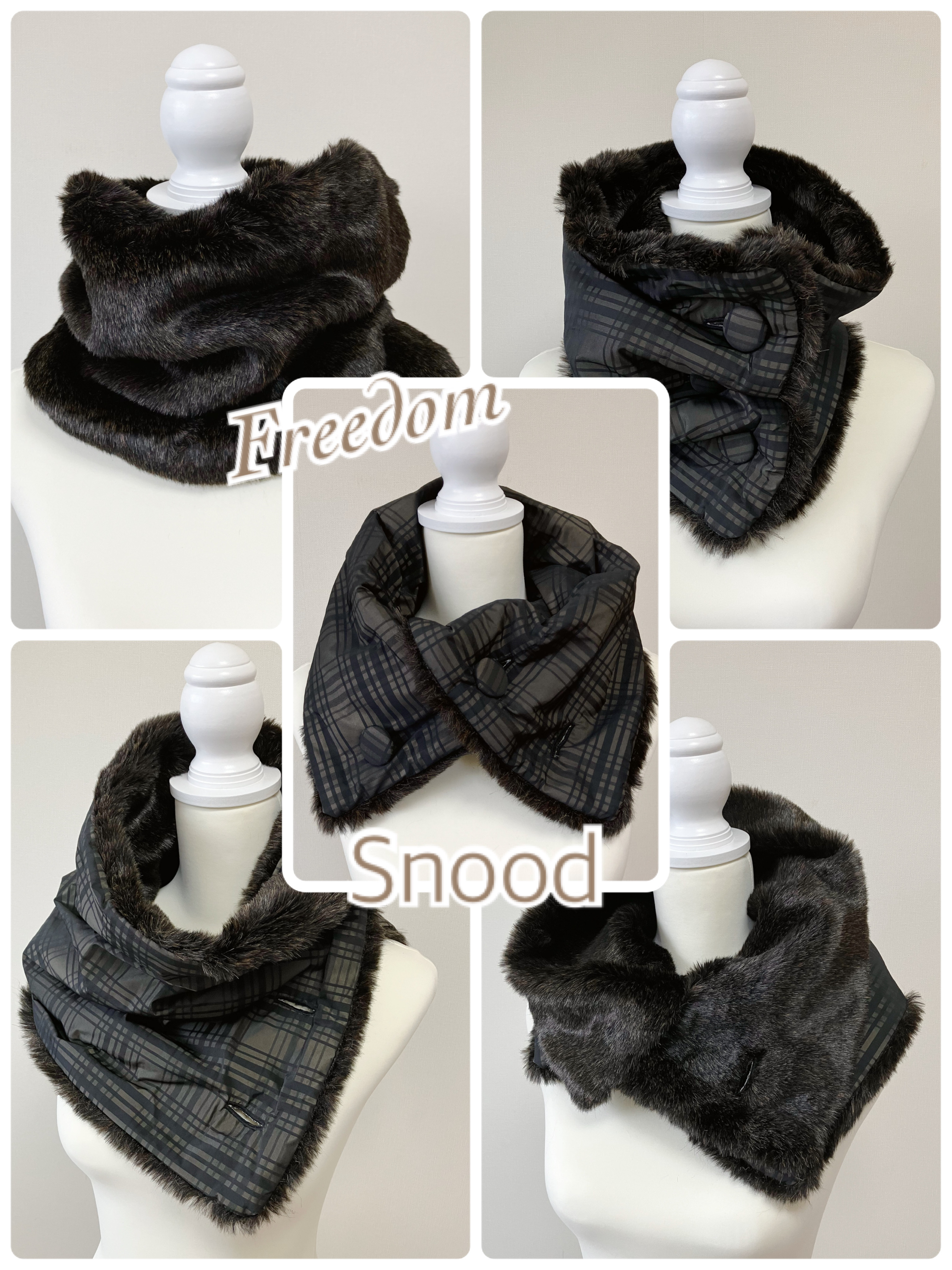 スヌード　Freedom Brown×Satin check