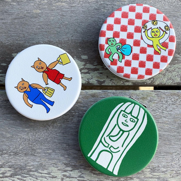 【巨匠動物園】両面コンパクトミラー 1枚目の画像