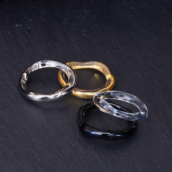 ガラスのリングセット クラウドリング 2本セット 7枚目の画像