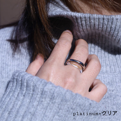 ガラスのリングセット クラウドリング 2本セット 2枚目の画像