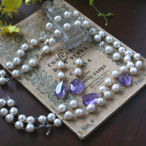 Miriam Haskell パールネックレス&ピアスセット