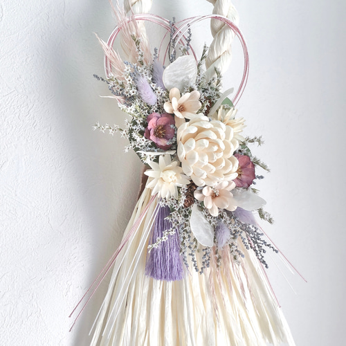 しめ縄 リース　No.５ No.24 わらしめ縄リーススワッグ2024 ハンドメイドお正月飾り