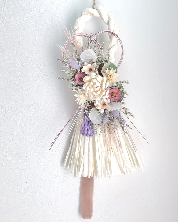 2wayしめ縄しめ縄飾りナチュラルドライフラワースワッグ 2wayしめ縄