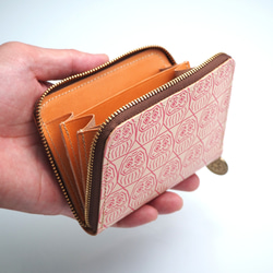 ラウンドファスナー コンパクト 財布（ダルマ）牛革 ミニ 5枚目の画像