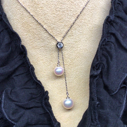 定番人気】ナチュラルグレーパールネックレス［8mm・あこや真珠