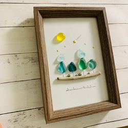 シーグラスアート 小鳥 インテリア雑貨 北欧 ガラス細工 海の宝石 贈り物 母の日プレゼント 卓上 玄関 トイレ 飾り 1枚目の画像