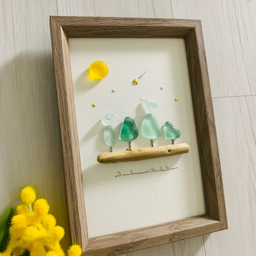 シーグラスアート 海の宝石 ガラス細工 小鳥雑貨 インテリア雑貨 壁掛け 置物 シーグラスアート 海の宝石 ガラス細工 インテリア雑貨 北欧