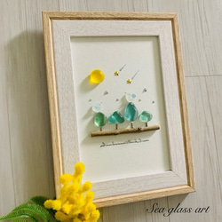 シーグラスアート ワンちゃん トイレ 表札 インテリア雑貨 壁掛け 置物