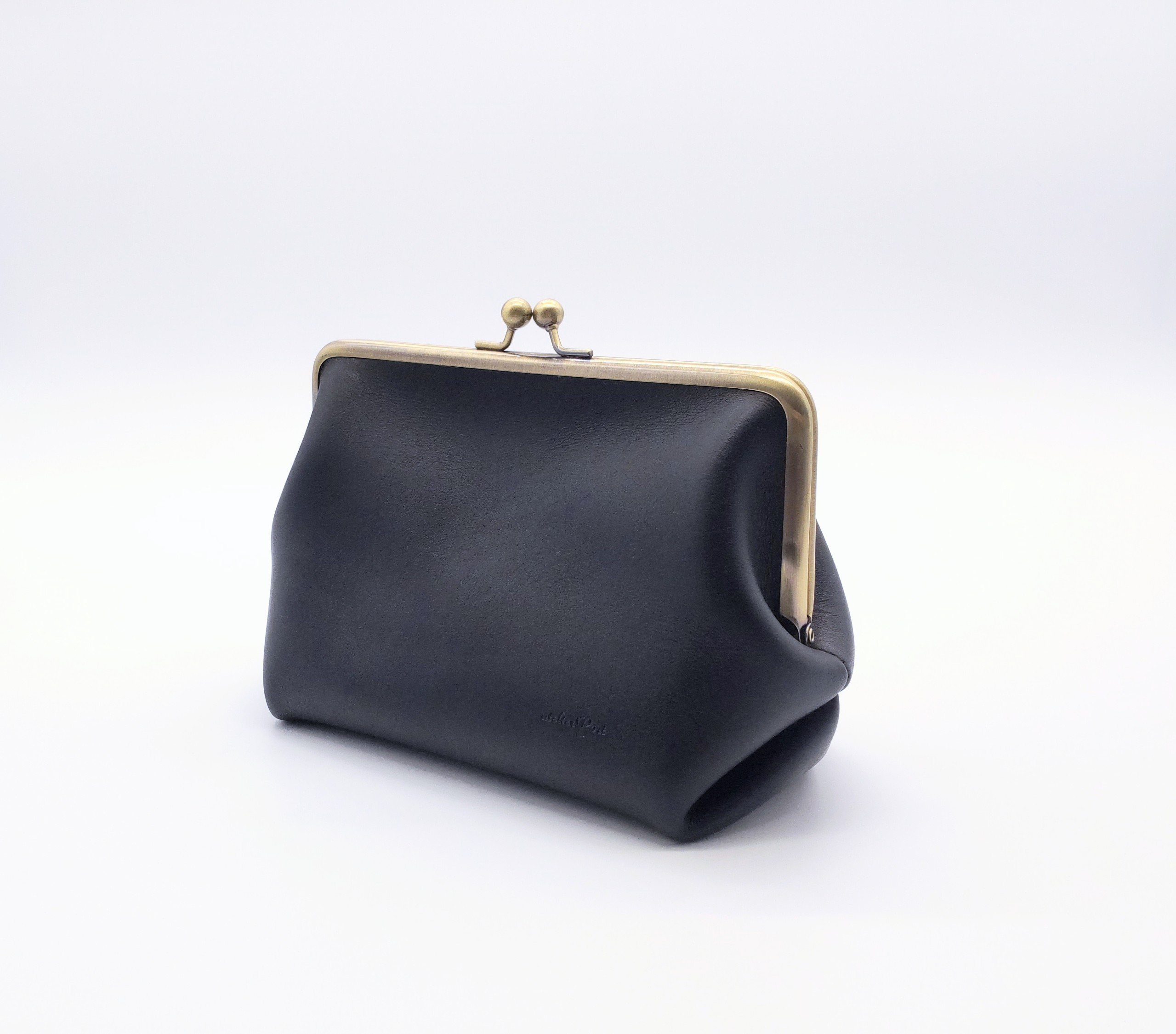 coach がま口 大容量 ポーチ 未使用保管品 old 黒 vintage