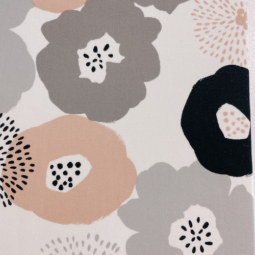 送料無料】ファブリックパネル 北欧フラワー グレー×ピンク2枚