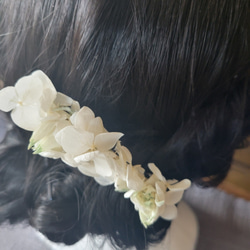 【冬ギフト】プリザーブドフラワーの髪飾り2　バレッタシルバー 2枚目の画像