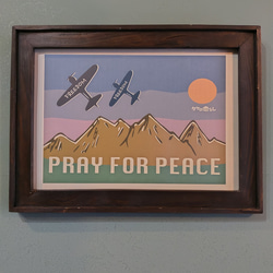 PRAY FOR PEACE ポスター アート デザイン インテリア A4 A3　レトロ 1枚目の画像