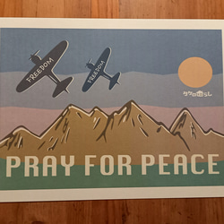 PRAY FOR PEACE ポスター アート デザイン インテリア A4 A3　レトロ 2枚目の画像