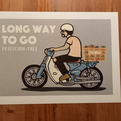 LONG WAY TO GO ポスター アート デザイン イラスト A4 A3 インテリア バイク 2枚目の画像
