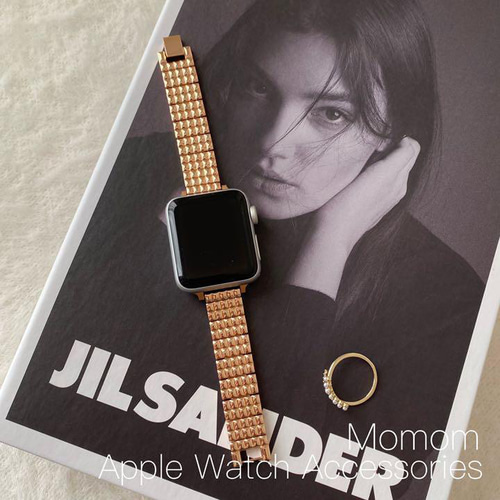 Apple Watch シャイニーメタルベルト ローズゴールド 全サイズ対応