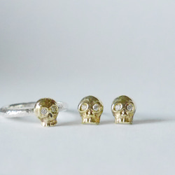 skull ring（sv*brass*ジルコニア） 6枚目の画像