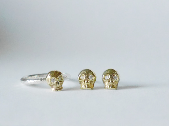 skull ring（sv*brass*ジルコニア） 6枚目の画像