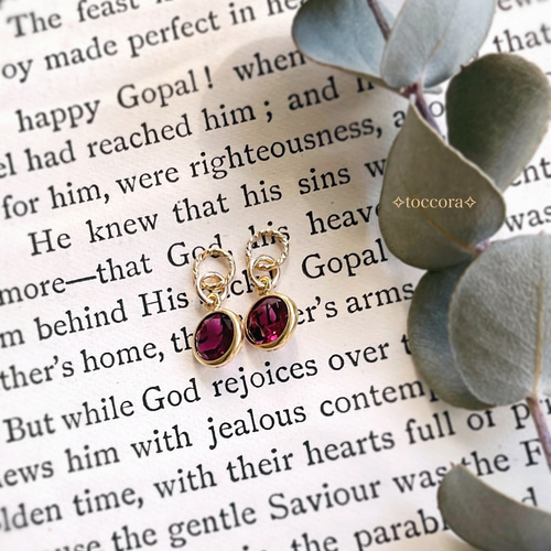 K14GF　ロードライトガーネット　ピアスチャーム　GG　ガーネット K14GF ロードライトガーネット ピアスチャーム GG ガーネット