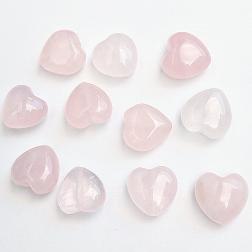 ローズクォーツ 縦穴 ハート 4サイズ 8mm・10mm・12mm・15mm 天然石
