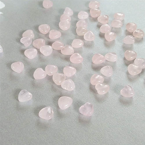 ローズクォーツ 縦穴 ハート 4サイズ 8mm・10mm・12mm・15mm 天然石