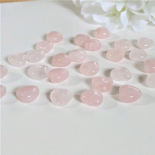 ローズクォーツ 縦穴 ハート 4サイズ 8mm・10mm・12mm・15mm 天然石