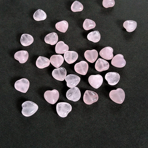 ローズクォーツ 縦穴 ハート 4サイズ 8mm・10mm・12mm・15mm 天然石