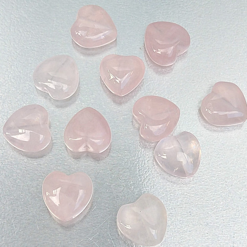 天然石 まとめ売り パープル ローズクォーツ ハート 天然石ハート多面