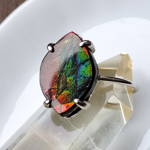 天然黄銅鉱×シルバー925 アートリング Garden of Eden｜オーバルシグネットリング S Net work jasper