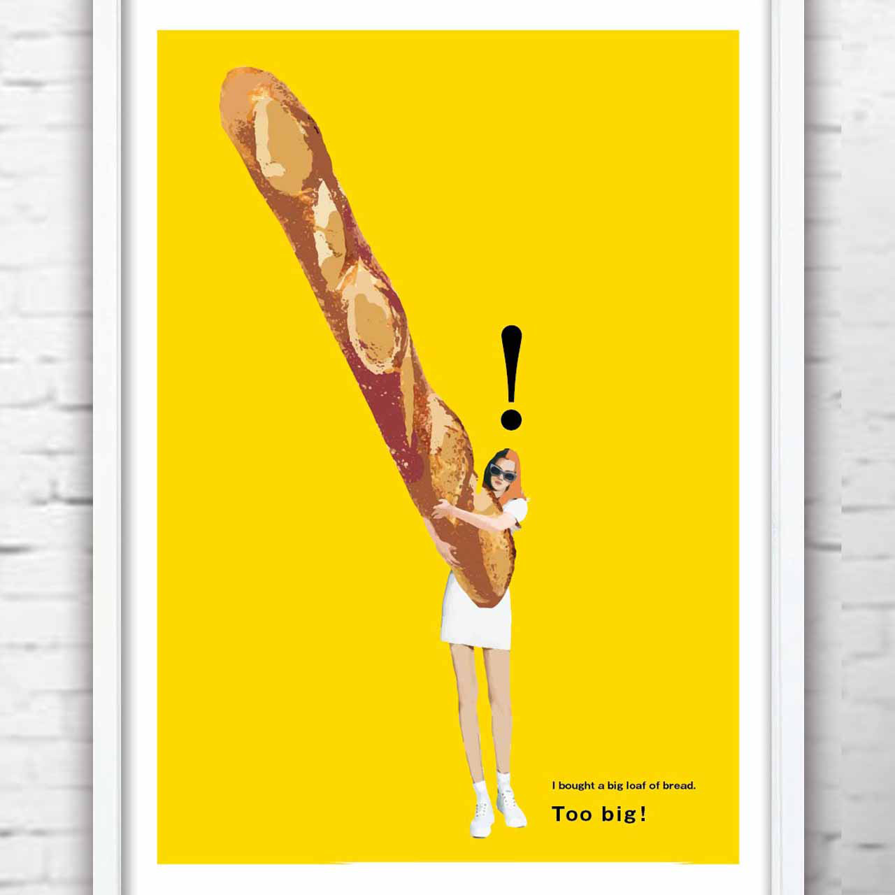 大きすぎる　パン　サンド　おもしろい　イラスト　アート  アートポスター　ポスター  A4A3A2A1　996