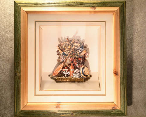 【美品】シャドーボックス　アート　置物　インテリア　工芸品　美術品　A1331 美品】シャドーボックス アート 置物 インテリア 工芸品 美術品