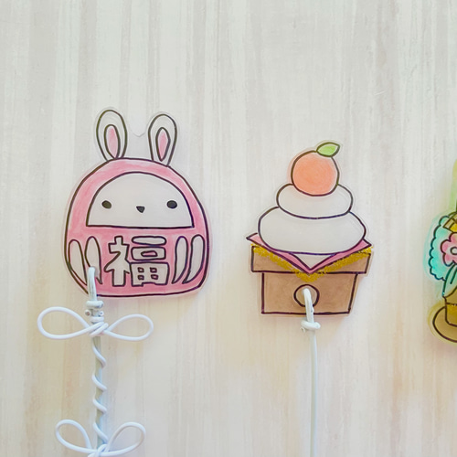 プラバン×ワイヤーアート♡︎お正月ガーデンピック その他