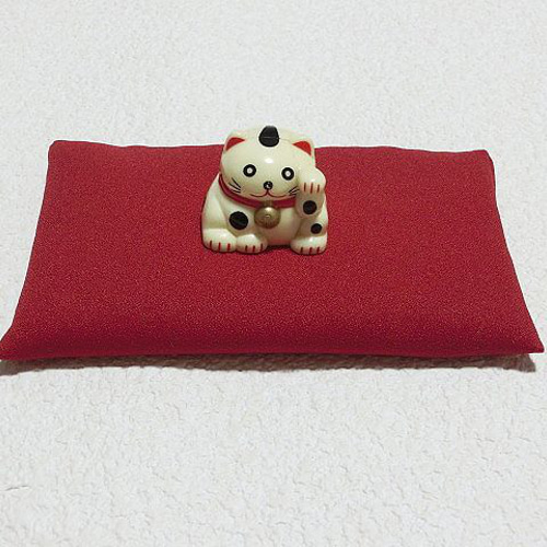 お人形置物用敷物 薄座布団 深紅 長座布団 幅13cm その他