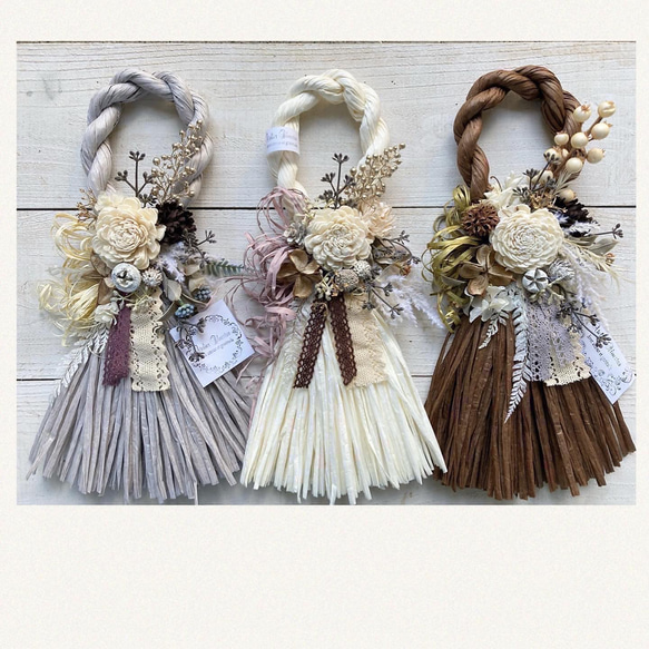 おしゃれタッセルしめ縄＊白 しめ縄・しめ飾り Atelier Bluestar 通販