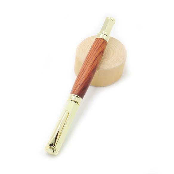 手工奢華木製水性圓珠筆，帶磁性筆帽 Cocobolo 24k 金 第2張的照片