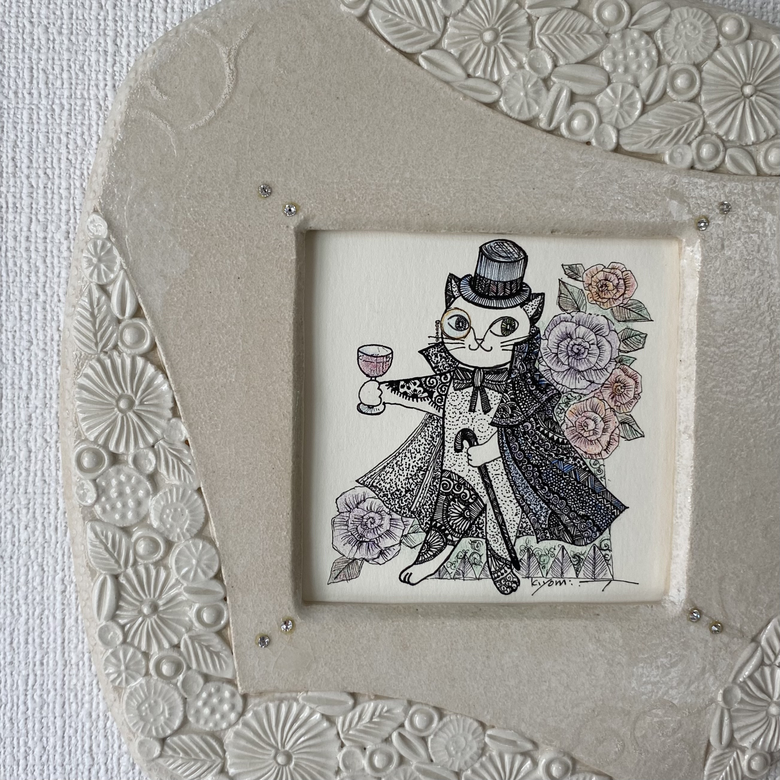 ルパン／　陶額・イラストレーション細密紋様画