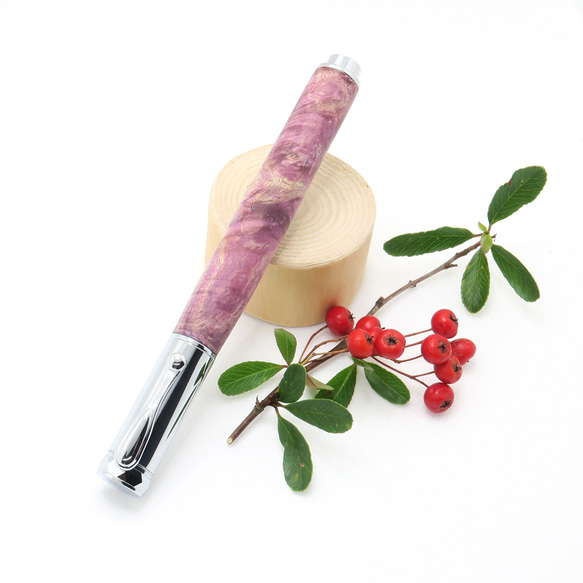 手作り 高級 木製 水性ボールペン 磁石付きキャップ ポプラ クロム ブライヤーのシガータイプボールペン！　手作り品　プレゼントに! XUR1446805157(11018円)