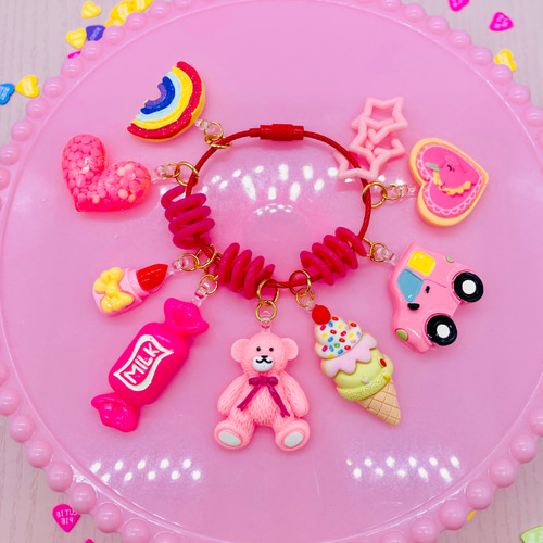 じゃらじゃらキーホルダー レッド アメリカンポップ 雑貨  