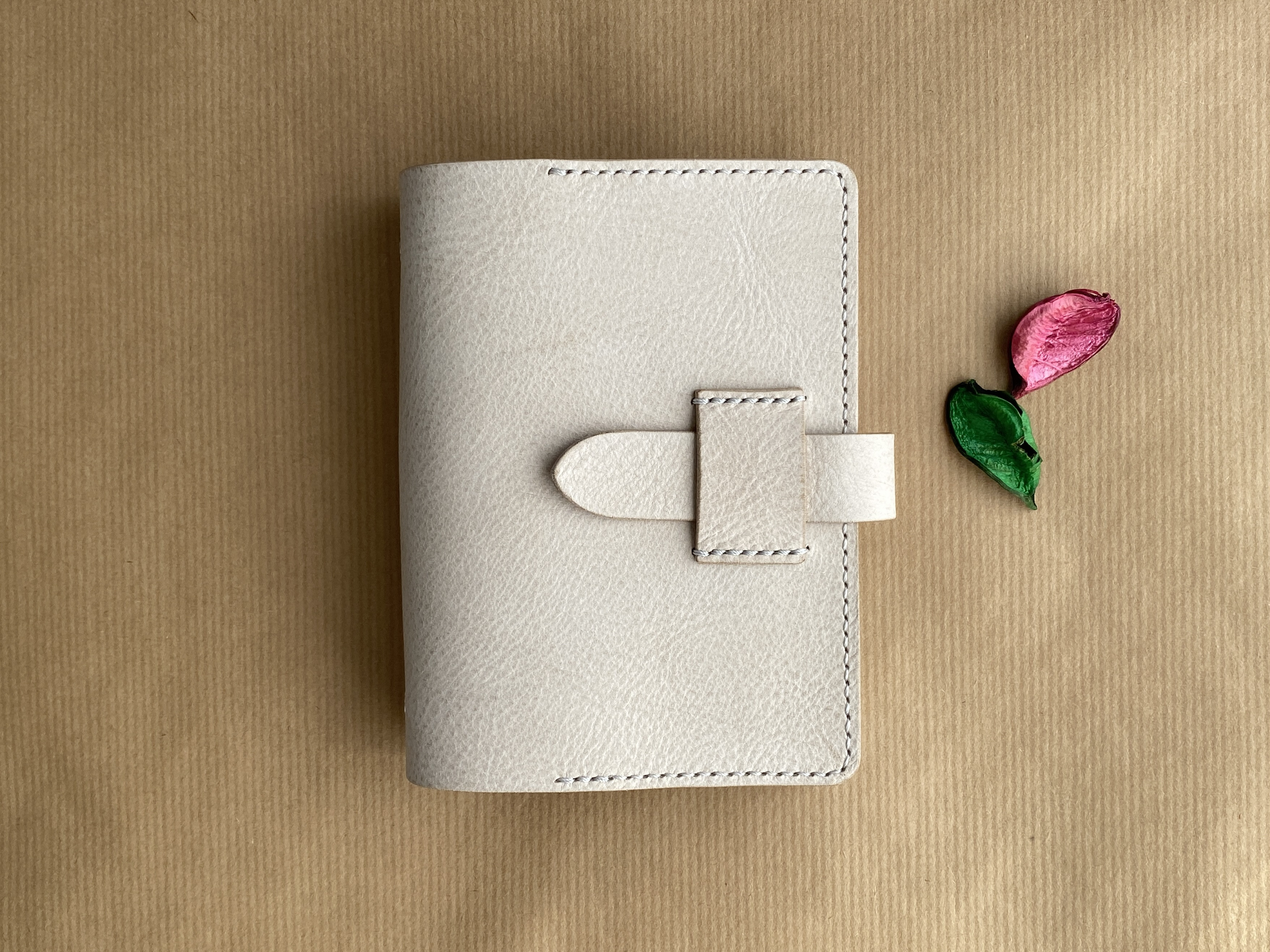 ミニ6 システム手帳カバー / イタリアンレザー / アイボリー / ミニ6穴