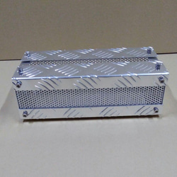 アルミ縞板＆パンチングメタル ティッシュケース ティッシュボックス 4枚目の画像