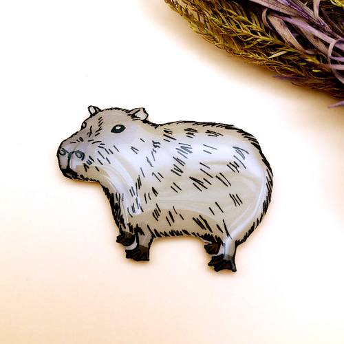 カピバラ ブローチ ブローチ tanuki-ms 通販｜Creema(クリーマ) 15139319