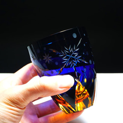 【クリスマス限定】小さなグラス 氷華-hyo ka-　瑠璃オレンジ 5枚目の画像