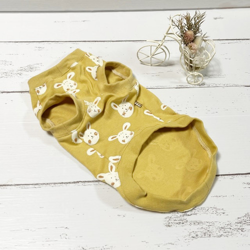 NEW】 タンクトップ バニー柄 【ポワールイエロー】 Dog 犬服 ドッグ