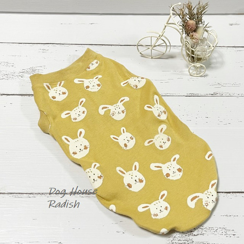 NEW】 タンクトップ バニー柄 【ポワールイエロー】 Dog 犬服 ドッグ